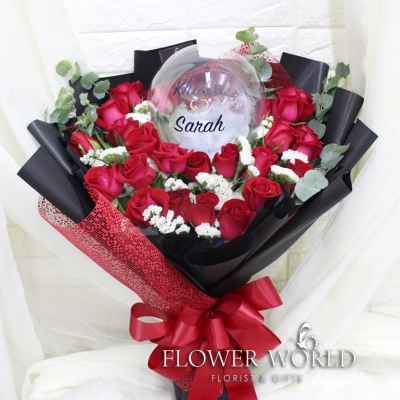 Bubble Balloon with Roses