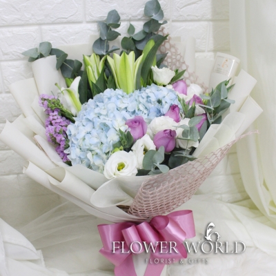 Hydrangea and Lily Bouquet