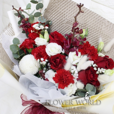 Roses, Carnations and Eustomas