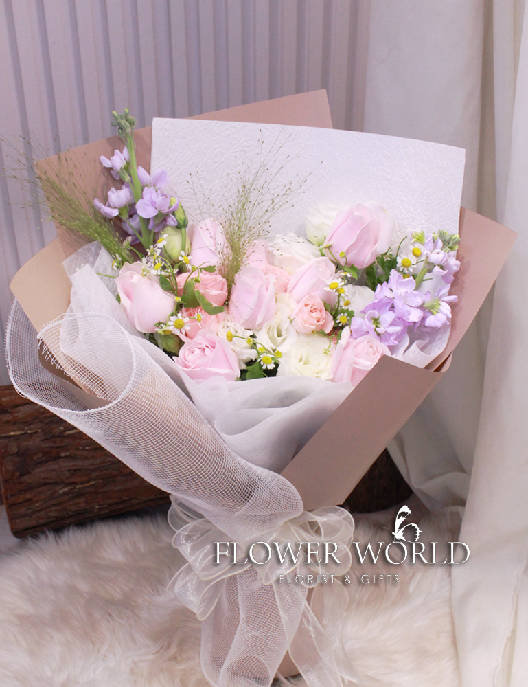 Pink Rose and Rose Spray Bouquet