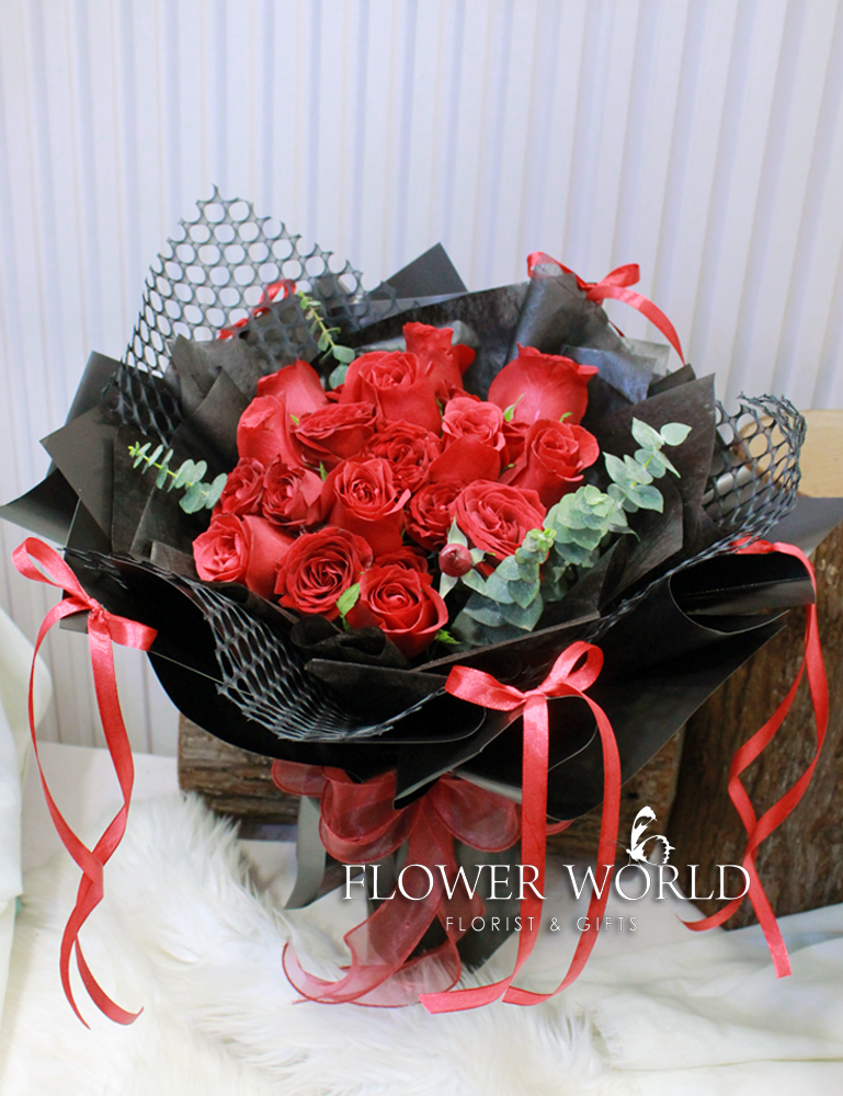 Red Rose and Rose Spray Bouquet