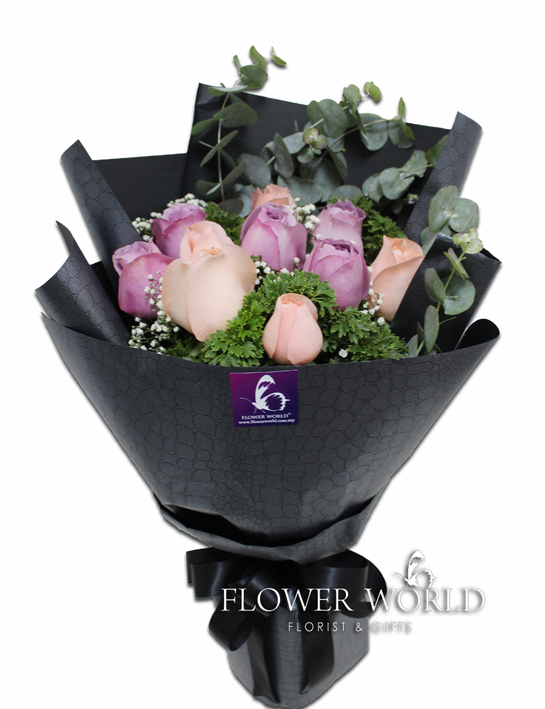 Roses Champagne Roses Purple Roses Pastel Colour Bouquet Soft