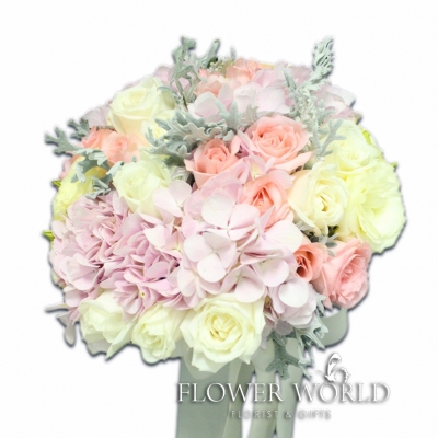 Hydrangea and Roses Bridal Bouquet