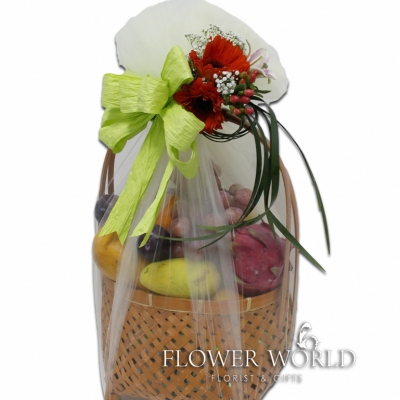Fruit Basket with Flower Posy