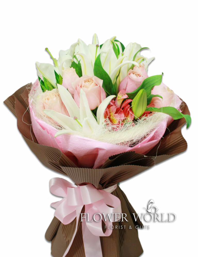 White Casa Lilies White Lily Pink Roses Fresh Lilies USJ