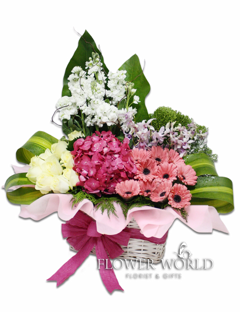 Hydrangea Flower Basket Rose Flower Basket Basket Delivery