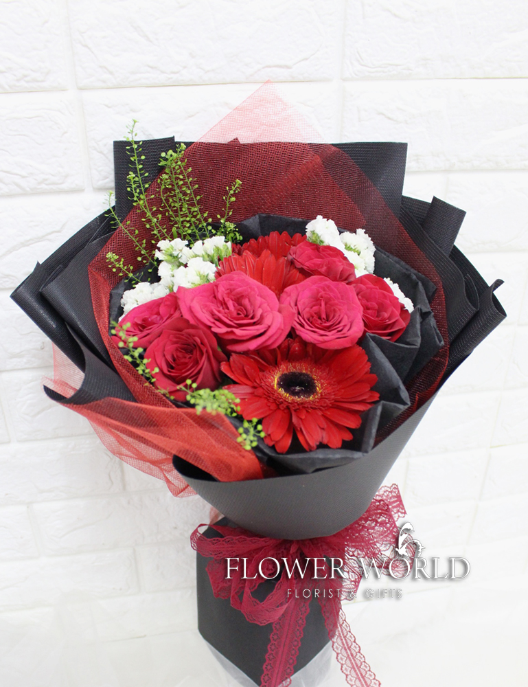 Red Roses Bouquet of Love Gifts with Delivery Flowers with
