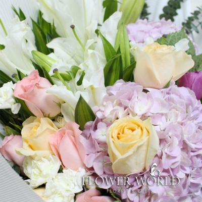 Hydrangea, Tulips, Lilies and Roses