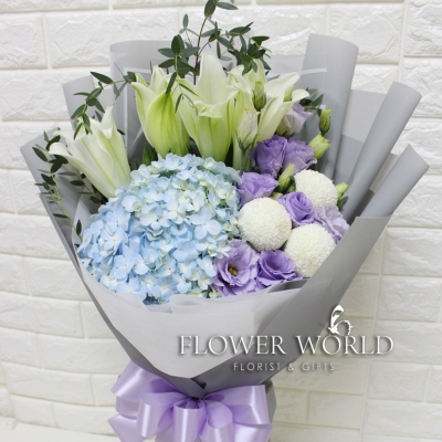 Lilies and Hydrangea Bouquet