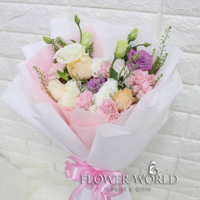 Rose, Carnations & Eustoma Bouquet