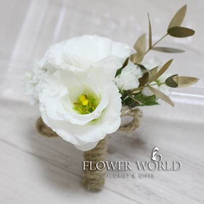 Double Eustoma Pinned Corsage