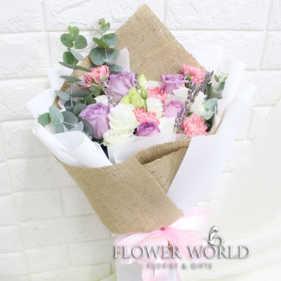 Roses and Eustomas Bouquet