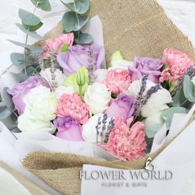 Roses and Eustomas Bouquet
